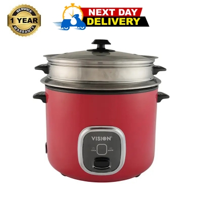 Picture of Vision Rice Cooker- 2.8 L 1000W REL-Prime(Double Pot) Red with Built-in thermostat maintaining heat at a precise and uniform level.