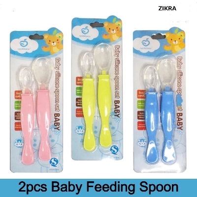 Picture of Applebear 2-Pcs Set Baby Feeding Silicone Spoon - Soft Silicone Spoon