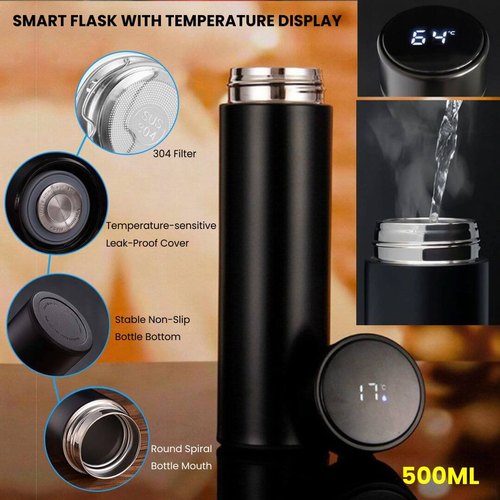 Picture of Smart Vacuum Flask with LED Temperature Display – Stainless Steel, Insulated Hot & Cold Water Bottle