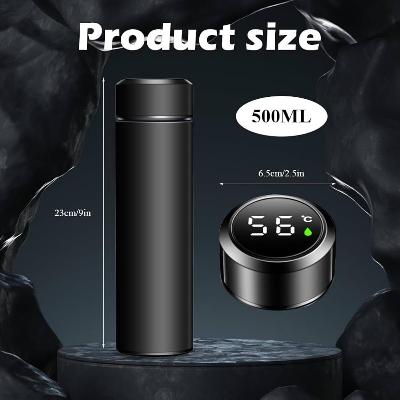 Picture of Smart Vacuum Flask with LED Temperature Display – Stainless Steel, Insulated Hot & Cold Water Bottle