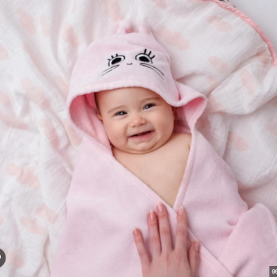 Picture of Baby Cap Towel Baby hooded towels, Newborn Baby, Washable, Kids Cap Towel , Bath towels,Velvet Cap Towel Size 29''*27''
