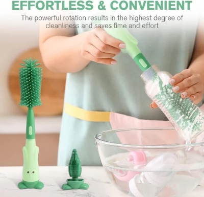 Picture of Silicone Baby Bottle Cleaning Brush Set – 3-in-1 Deep Clean Kit