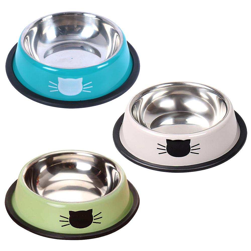 Picture of Cat Bowl Pet Bowl Stainless Steel Cat Food Water Bowl with Non-Slip Rubber Base