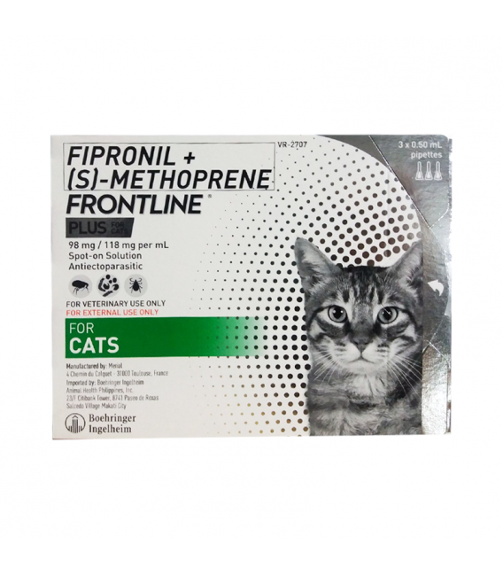 Picture of Frontline Plus Flea & Tick Spot On for Cats (0.50ml x 3 pipettes)