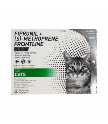Picture of Frontline Plus Flea & Tick Spot On for Cats (0.50ml x 3 pipettes)