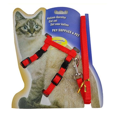 Picture of Generic Nylon Pet Cat Kitten Adjustable Harness Lead Leash Collar Belt Safety Rope