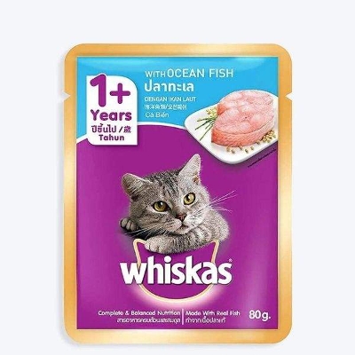 Picture of Whiskas Adult (+1 year) Wet Cat Food Ocean Fish 80g Pouch
