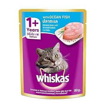 Picture of Whiskas Adult (+1 year) Wet Cat Food Ocean Fish 80g Pouch