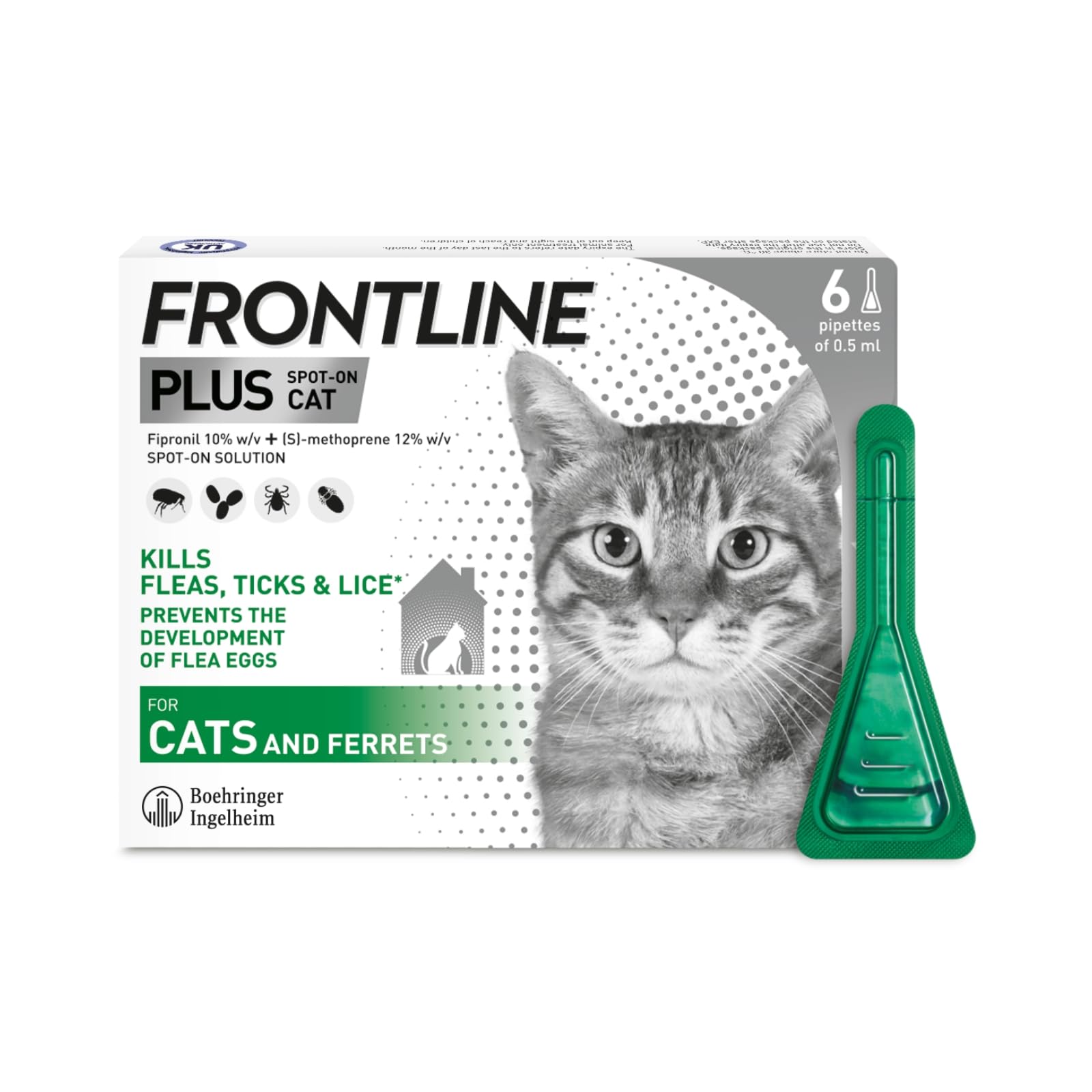 Picture of Frontline Plus Cats Spot On Solution (0.50ml x 1 pipette)