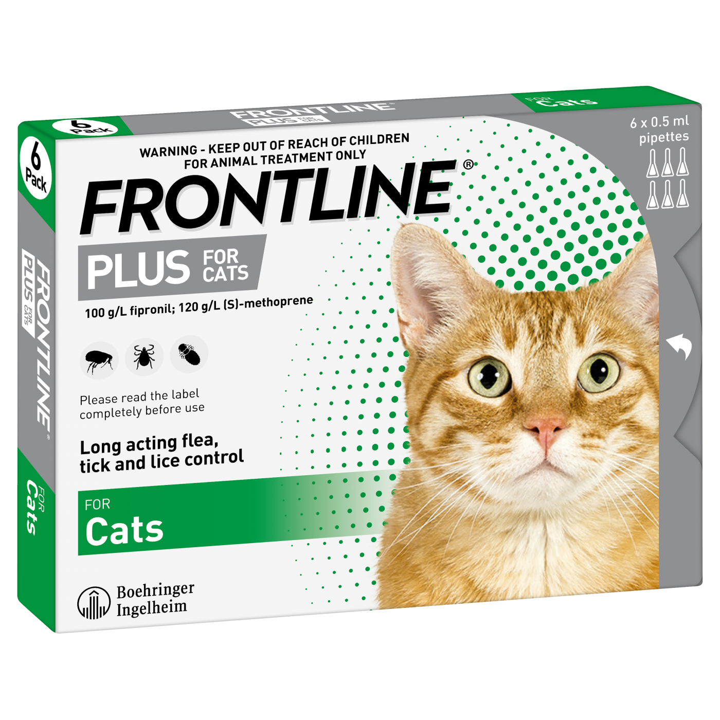 Picture of Frontline Plus Cats Spot On Solution (0.50ml x 1 pipette)
