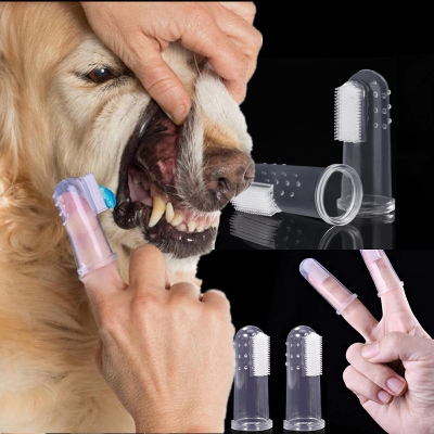 Picture of Silicone Pet Finger Toothbrush Pets Cleaning supplies Bad Breath Tartar Teeth toothbrush Care Tool Dog toys