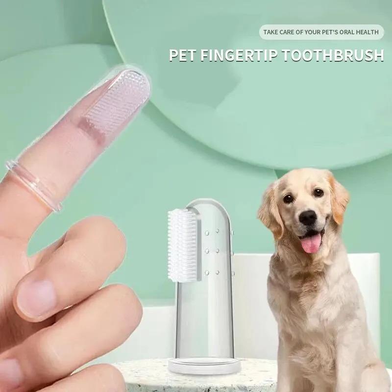 Picture of Silicone Pet Finger Toothbrush Pets Cleaning supplies Bad Breath Tartar Teeth toothbrush Care Tool Dog toys