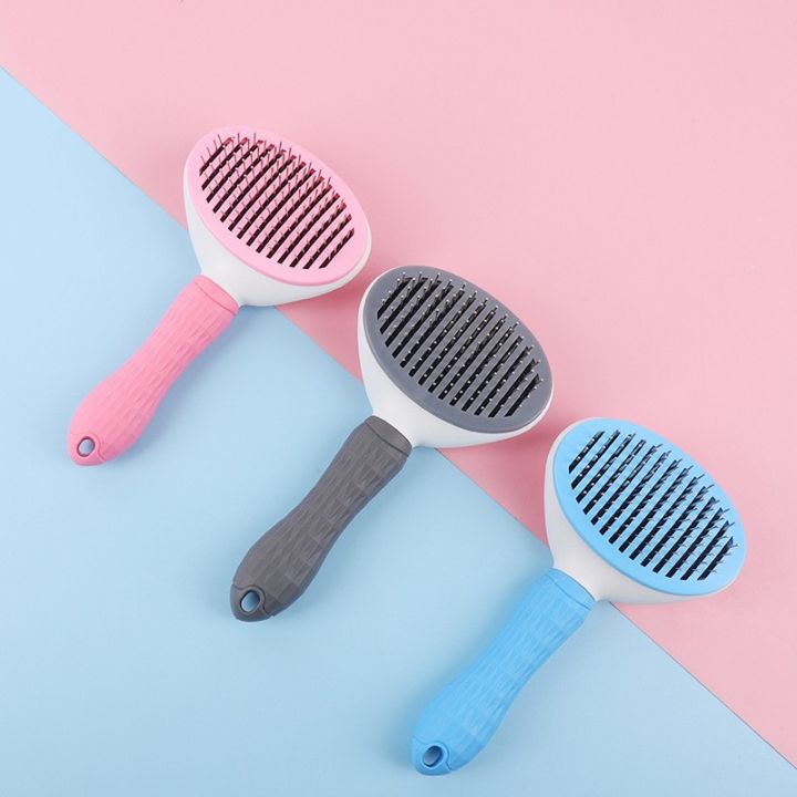 Picture of Dog Cat Brush Self Cleaning Slicker Pet Grooming Brushes Hair Remover Comb