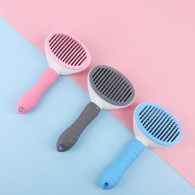 Picture of Dog Cat Brush Self Cleaning Slicker Pet Grooming Brushes Hair Remover Comb