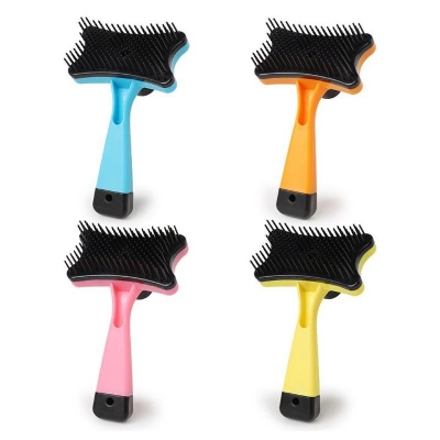 Picture of Pet Dog Cat Hair Remover Grooming Comb Deshedding Self Cleaning Brush