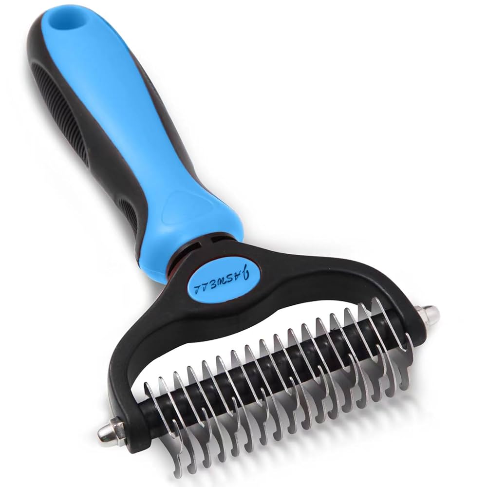 Picture of Pet Grooming Brush, 2 Sided Undercoat Rake for Dogs & Cats,Safe Dematting Comb & Deshedding Tool for Matted Hair/Tangles