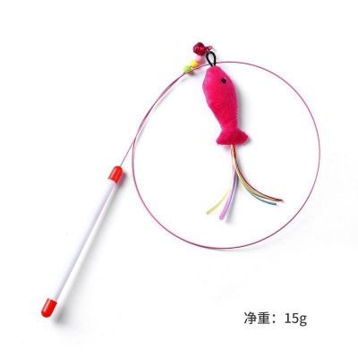 Picture of Cat Toy Feather Mouse Wand Cat Pet Toy Wire Chaser Wand Teaser Feather With Bell