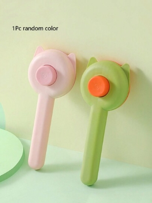 Picture of Cat Shape Pet Push Brush Automatic Plastic Shedding Hair Remove Tool Dog Cat Loose Hair Comb For Pet Faces Fur Nozzle Grooming