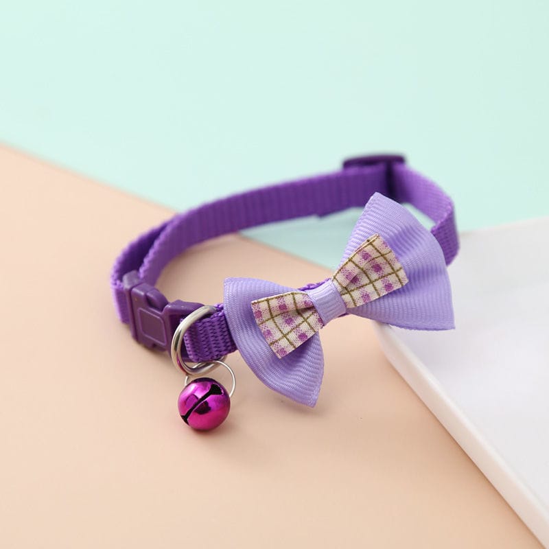 Picture of Unique Design bow/tie collar cat belt - Purple