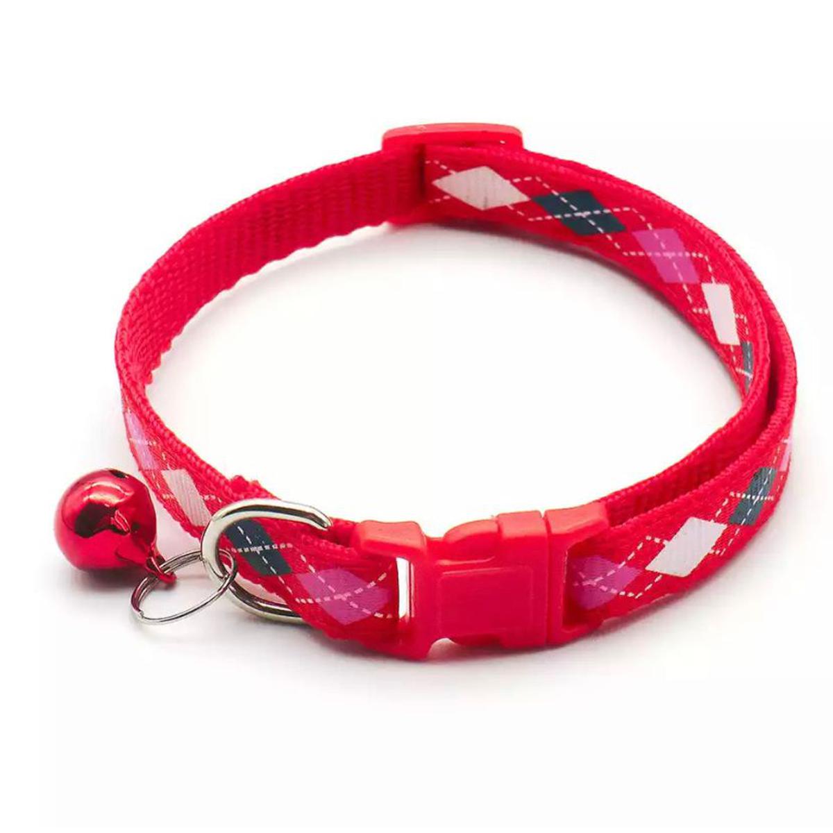 Picture of Diamond design cat collar belt - Red
