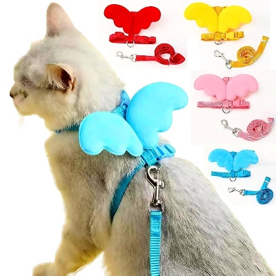 Picture of Little Angel Traction Rope Chest Strap Dog Cat Puppy Traction Ropes Cat Harness And Leash Set Cats Harnesses Blue