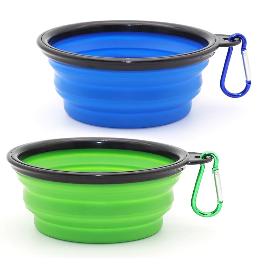 Picture of Collapsible cat and Dog Bowl, 1 Pack Foldable Pet Travel Bowl, for Outdoor Camping Pet Food Water Bowl
