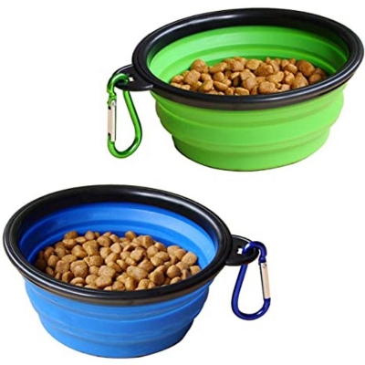 Picture of Collapsible cat and Dog Bowl, 1 Pack Foldable Pet Travel Bowl, for Outdoor Camping Pet Food Water Bowl