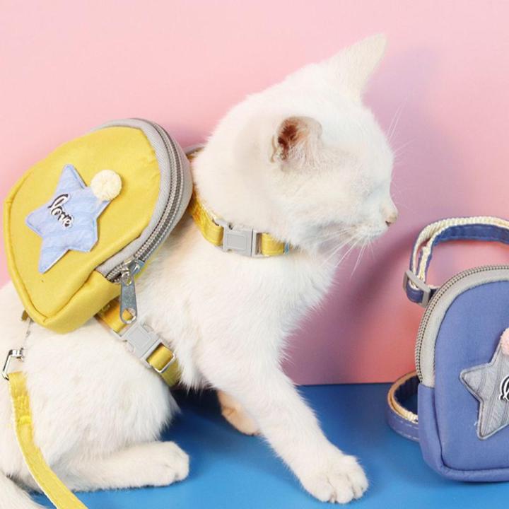 Picture of Adjustable Nylon Pet Cat Harness and Leash with medicine kit bag ~ Kitten adult Belt Collar with lead