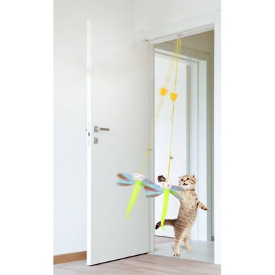 Picture of Self-healing elastic cat toy feather bell, cat amusing stick, door hanging swing, little mouse toy cat to relieve boredom (gass foring)