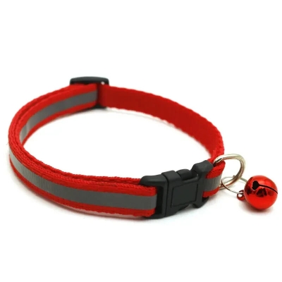Picture of Adjustable Reflective Pet Cat Collar With Bell Puppy Neck Strap Soft For Small Dog Collars Cat Belt