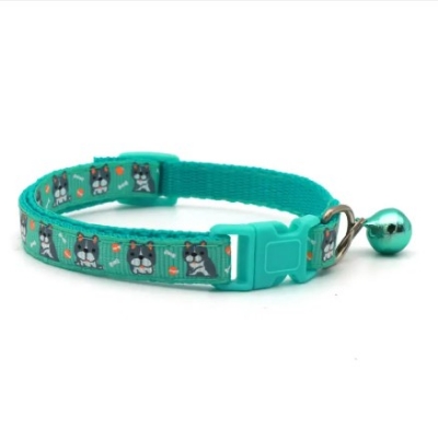 Picture of Dog print Neck Strap Soft For Small Dog Collars Cat Belt - Mint Color