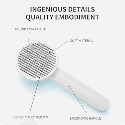 Picture of Cat Brush Pet Comb Self Cleaning Slicker Brush Remove Hair Grooming