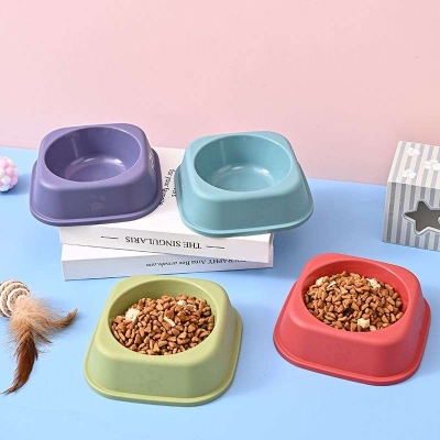 Picture of cat & dog food bowl square premium plastic 1 pcs