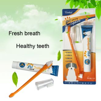 Picture of Pet Dog Cat Vanilla/Beef Flavor Toothpaste Toothbrush Oral Hygiene Health Care