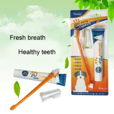 Picture of Pet Dog Cat Vanilla/Beef Flavor Toothpaste Toothbrush Oral Hygiene Health Care