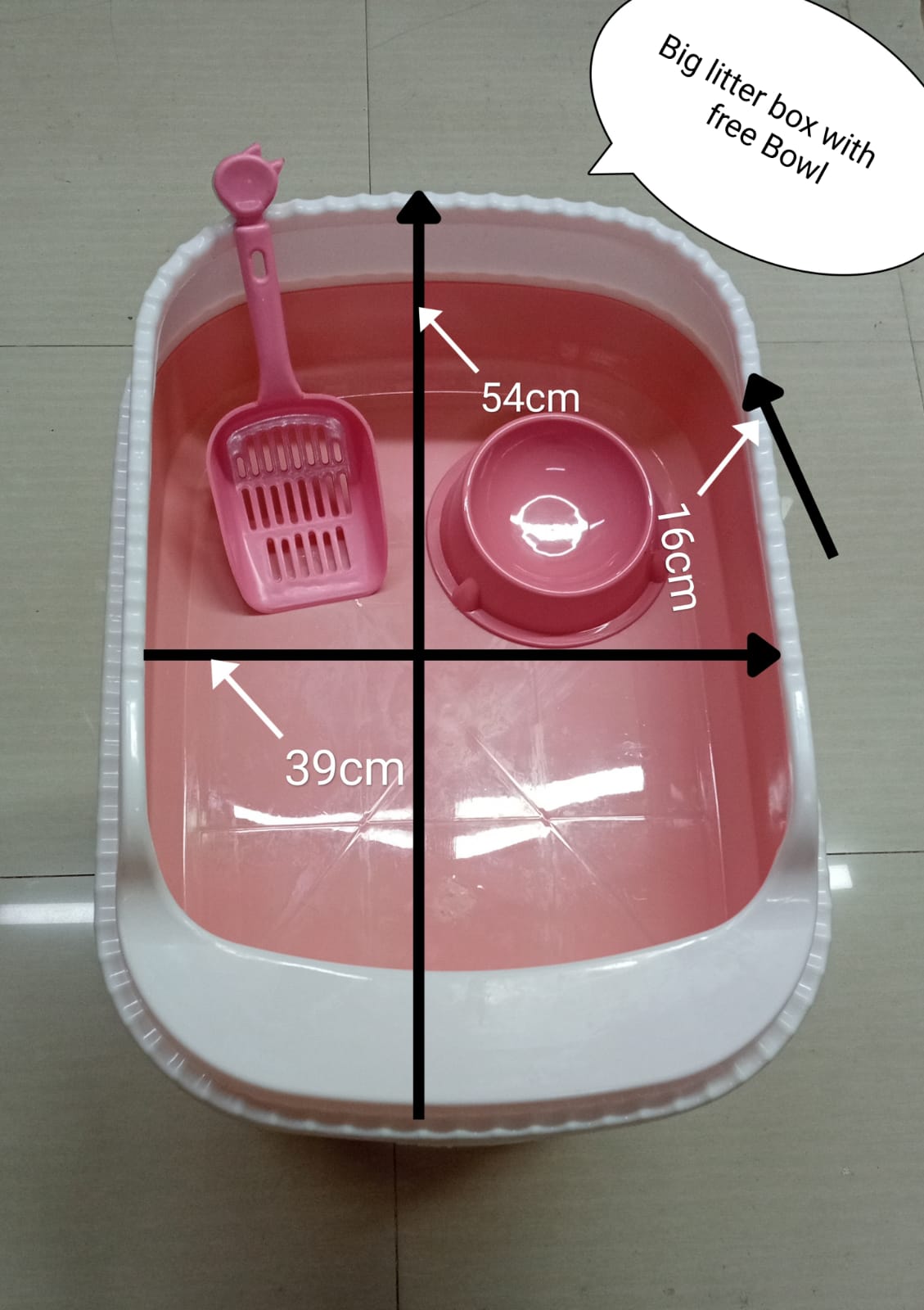 Picture of Big size Cat litter box with scoop & free Bowl