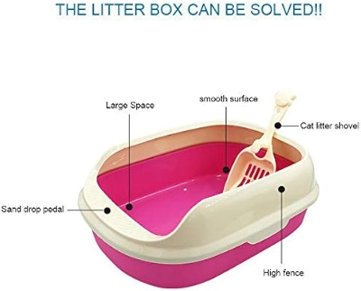 Picture of Toilet Pet Cat Box Crack-Proof Plastic Semi-Closed Cat Litter Training Shutter-Resistant Mail