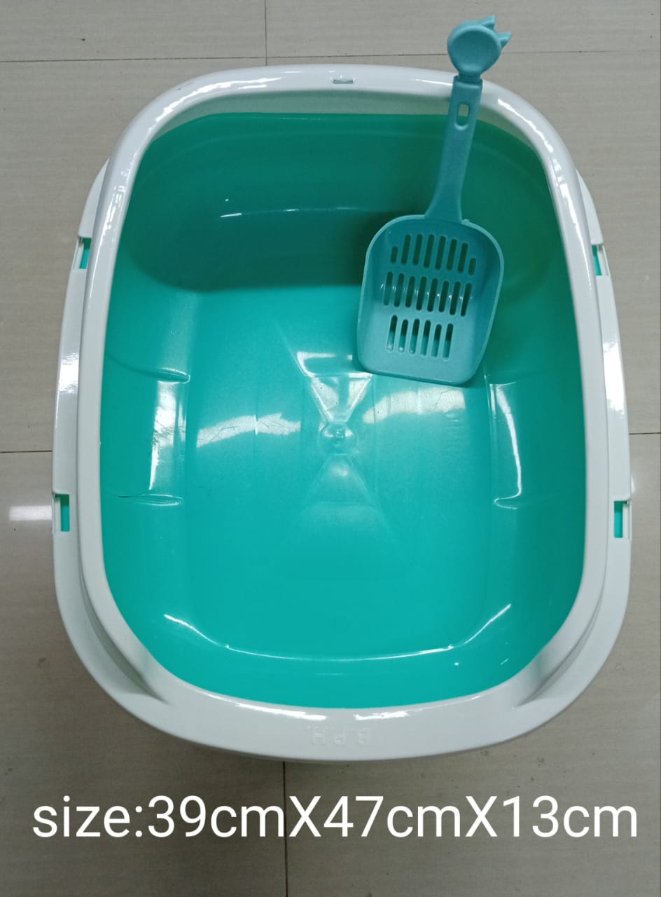 Picture of Toilet Pet Cat Box Crack-Proof Plastic Semi-Closed Cat Litter Training Shutter-Resistant Mail