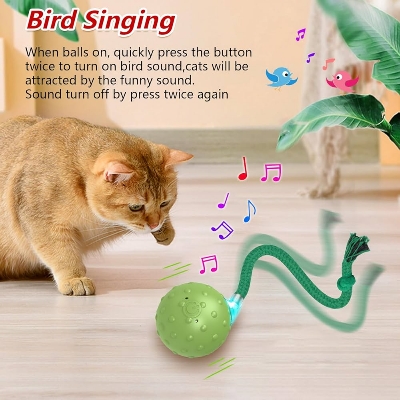 Picture of Interactive Cat Toy Ball Super Drive Cat Rolling Balls Motion Activated Sensor Pet Kitten Teaser Game Toy