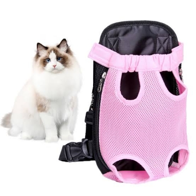 Picture of Pet Carrier Backpack Front Pack Dog Cat Carrier Travel Bag Legs Out Easy-Fit for Small Medium Pets Outdoor Traveling - Random Color (M) Size