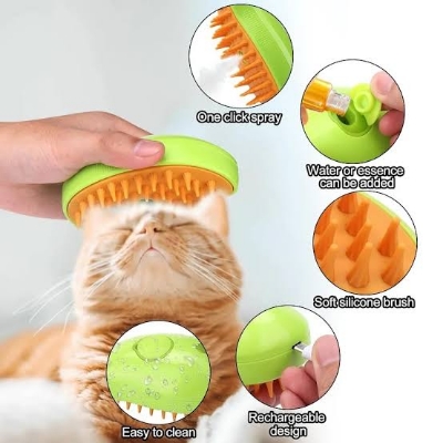 Picture of Cat and Dog Pet Steam Brush Electric Spray Anti-Flying Hair Cat Brushes Pet Grooming Comb Usb Charging Cat Massage Comb Hair Removal Combs Pet Care