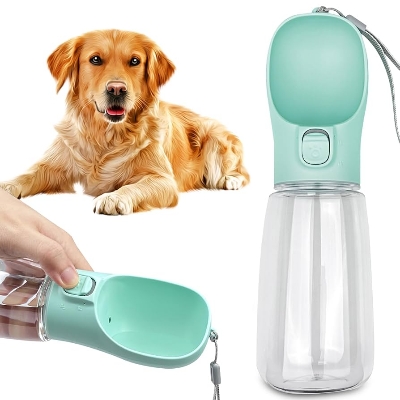 Picture of Dog Water Bottle, Leak Proof Portable Puppy Water Dispenser with Drinking Feeder for Pets Outdoor Walking, Hiking, Travel, Food Grade Plastic