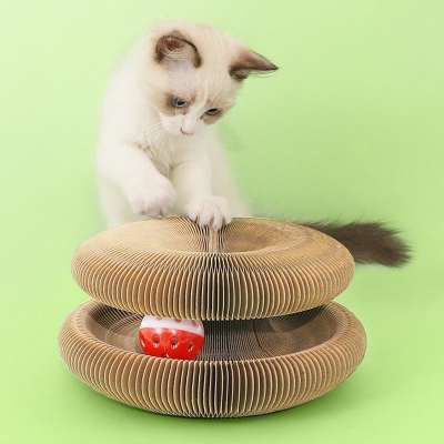 Picture of Magic Organ Cat Toy Cats Scratcher Scratch Board Round Corrugated Scratching Post Toys for Cats Grinding Claw Cat Accessories
