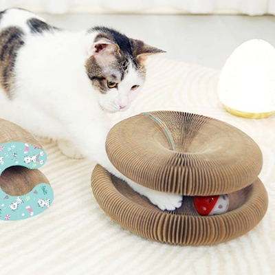 Picture of Magic Organ Cat Toy Cats Scratcher Scratch Board Round Corrugated Scratching Post Toys for Cats Grinding Claw Cat Accessories