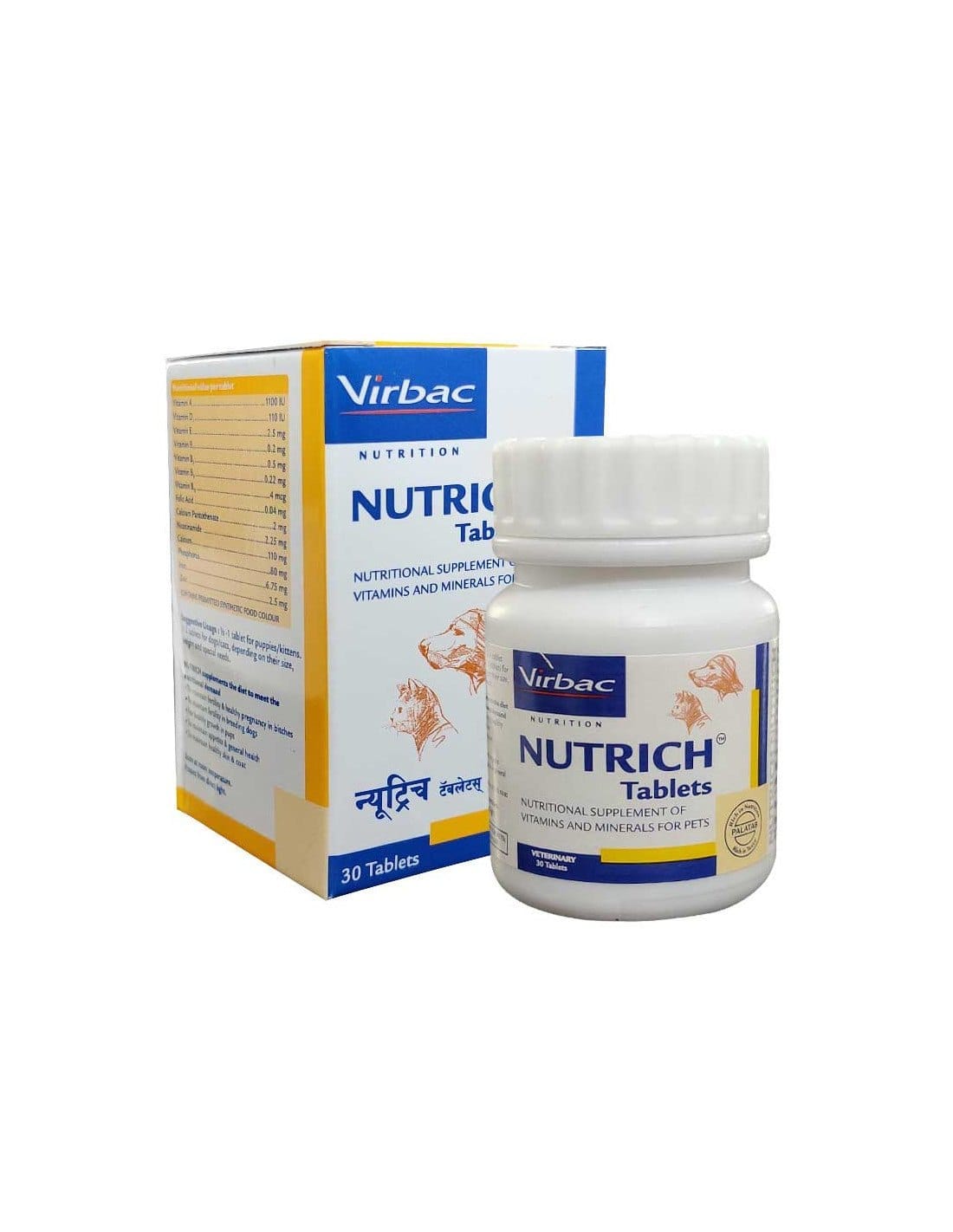 Picture of Virbac Nutrich Tablets for Dogs and Cats 30 tablets
