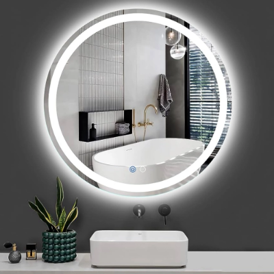 Picture of Premium Quality & Customizable High Intensity LED Touch Mirror - Round - Copper Free - 24x24 Inch