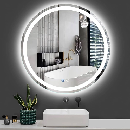 Picture of Premium Quality & Customizable High Intensity LED Touch Mirror - Round - Copper Free - 30x30 Inch