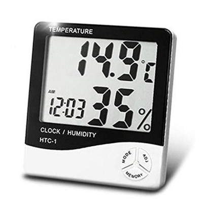Picture of Htc-1 Lcd Display Digital Room Temperature And Moisture Meter Clock
