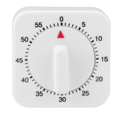 Picture of 60 Minute Square Mechanical Multi Purpose Timer- white