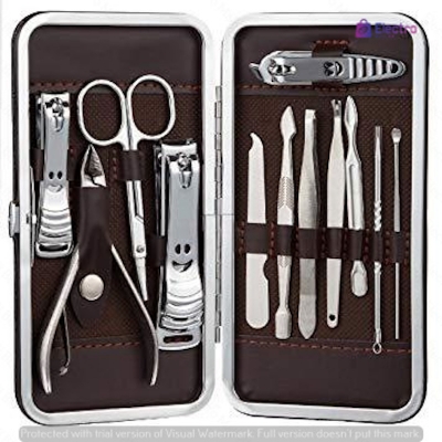 Picture of Professional Nail Pedicure Set Stainless Steel Nail Cutting Machine Kit Tool -12 pcs
